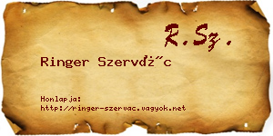 Ringer Szervác névjegykártya
